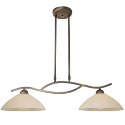 Deckenleuchten|Badezimmer Lampe*Steinhauer Wohnliche Deckenlampe Metall Glas in Bronze Creme 82 cm
