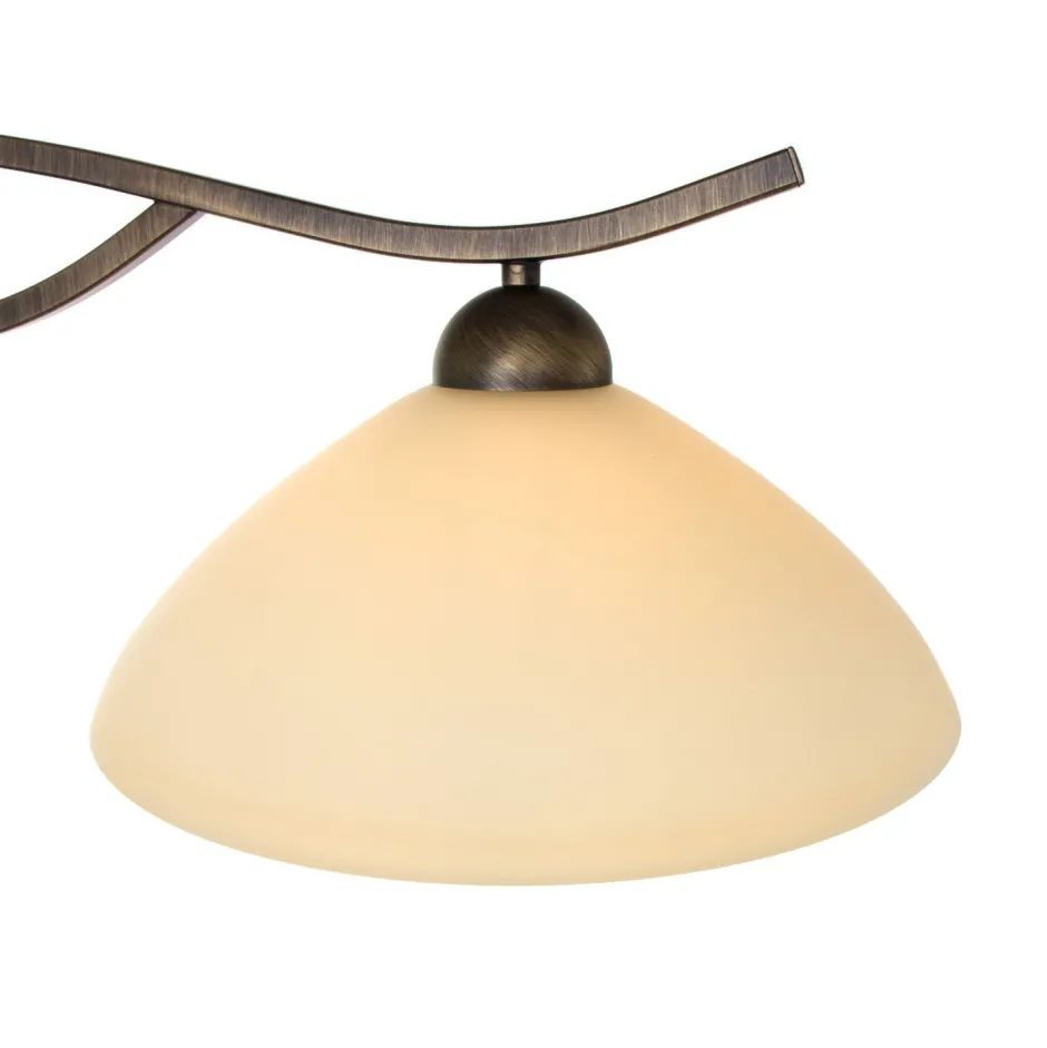 Deckenleuchten|Badezimmer Lampe*Steinhauer Wohnliche Deckenlampe Metall Glas in Bronze Creme 82 cm