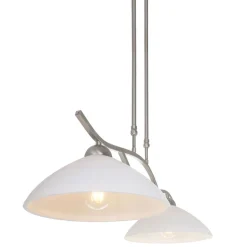 Deckenleuchten|Badezimmer Lampe*Steinhauer Wohnliche Deckenlampe Metall Glas in Stahl Weiß 82 cm