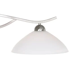 Deckenleuchten|Badezimmer Lampe*Steinhauer Wohnliche Deckenlampe Metall Glas in Stahl Weiß 82 cm
