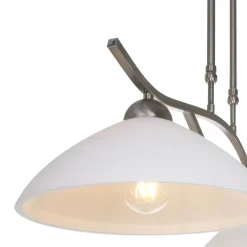 Deckenleuchten|Badezimmer Lampe*Steinhauer Wohnliche Deckenlampe Metall Glas in Stahl Weiß 82 cm