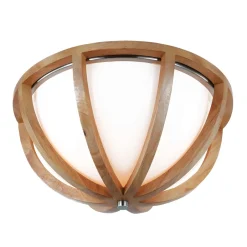 Deckenleuchten|Flurlampen*Elstead Wohnliche Deckenleuchte ARBARO Holz Glas Rustikal rund