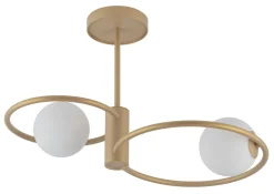 Deckenleuchten|Kugellampen*Sigma Wohnliche Deckenleuchte Gold Metall Glas G9 2-flammig