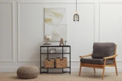 Belis Wohnliche Hängelampe Champagner Metall Holz E27 Ø11 cm< Hängelampen|Bürolampen