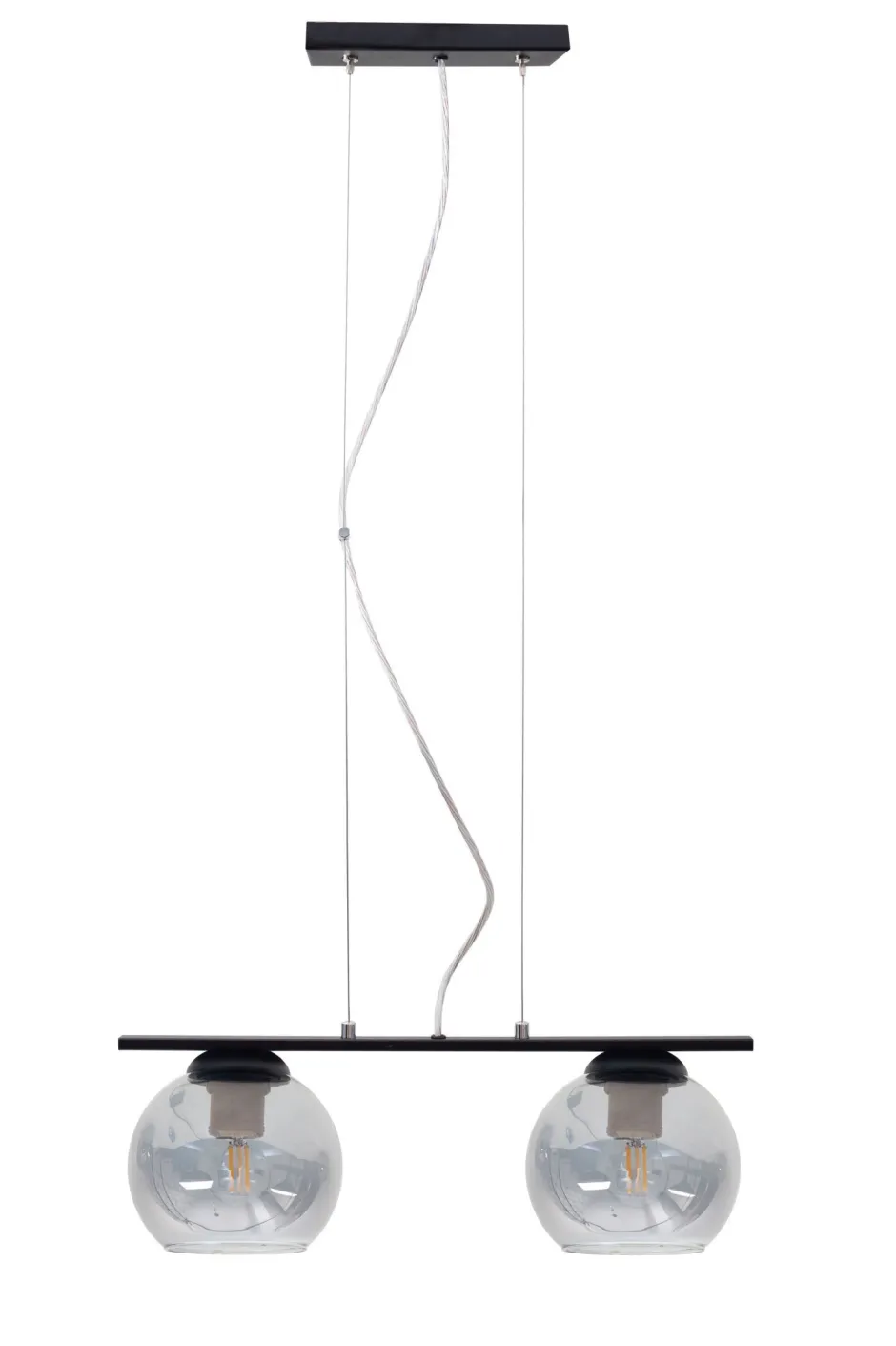 Hängelampen|Bürolampen*Belis Wohnliche Hängelampe 2-flammig Glas Metall E27 blendarm