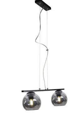 Hängelampen|Bürolampen*Belis Wohnliche Hängelampe 2-flammig Glas Metall E27 blendarm