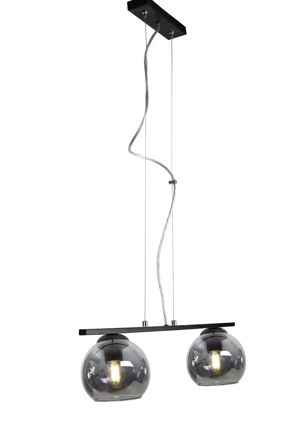 Hängelampen|Bürolampen*Belis Wohnliche Hängelampe 2-flammig Glas Metall E27 blendarm