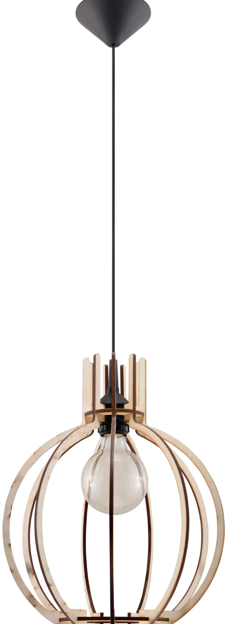 Hängelampen|Esszimmer Lampen*Sollux Wohnliche Hängelampe Holz Ø30cm rund Esstisch