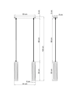 Sollux Wohnliche Hängelampe Holz 2x GU10 Modern Esstisch< Wohnzimmerlampen|Holzlampen