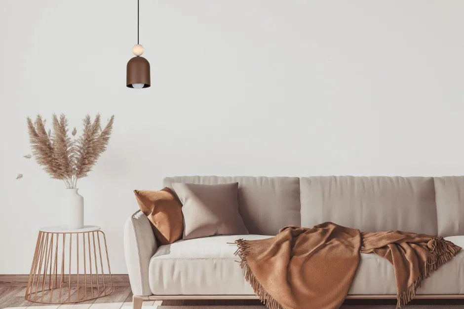 Hängelampen|Bürolampen*Belis Wohnliche Hängelampe Rostbraun Metall Holz E27 Ø11 cm