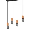 Trio Reality Wohnliche Pendelleuchte Holz Metall E27 65 cm 4-flammig< Hängelampen|Bürolampen