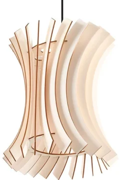 Hängelampen|Wohnzimmerlampen*Sollux Wohnliche Pendelleuchte Holz Schirm Ø30cm PORSHA