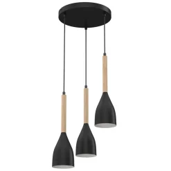 Hängelampen|Wohnzimmerlampen*Luminex Wohnliche Pendelleuchte Retro Esszimmer Metall Holz