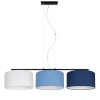 Belis Wohnliche Pendelleuchte Stoff Weiß Blau E27 100 cm lang< Bürolampen|Wohnzimmerlampen