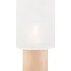 Lamkur Wohnliche Tischlampe 30 cm E27 Weiß Stoff Holz Modern< Stofflampen|Wohnzimmerlampen