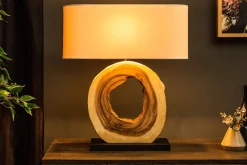 Nachttischlampen|Holzlampen*Invicta Interior Wohnliche Tischlampe KYRISSA massives Holz 63cm Unikat