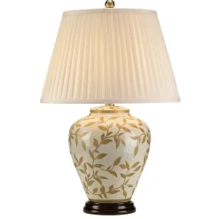 Schlafzimmer Lampen|Stofflampen*Elstead Wohnliche Tischleuchte ISMEINA Klassisch 62 cm Keramik