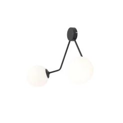 ALDEX Wohnliche Wandlampe Glas Metall Schwarz B:140 cm E14< Wandleuchten|Badezimmer Lampe