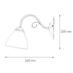 Wandleuchten|Küchenlampen*Lamkur Wohnliche Wandlampe LIRLIN Shabby Weiß Rustikal
