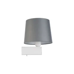 Wandleuchten|Moderne Lampen*Nowodvorski Wohnliche Wandleuchte mit Schalter Weiß Grau E27