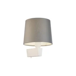 Wandleuchten|Moderne Lampen*Nowodvorski Wohnliche Wandleuchte mit Schalter Weiß Grau E27