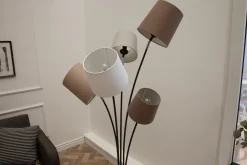 Invicta Interior Wohnzimmer Stehlampe Modern Weiß Braun Beige LEVELS< Stehlampen