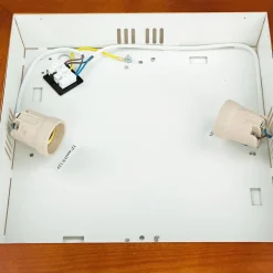 Holzlampen|Moderne Lampen*Lamkur Wohnzimmerlampe Braun Weiß Holz Deckenleuchte