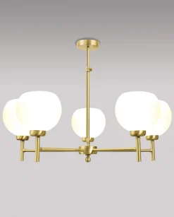 Giovanni Battista Wohnzimmerlampe TRIVIA Echt-Messing Glas verstellbar< Glaslampen|Messinglampen