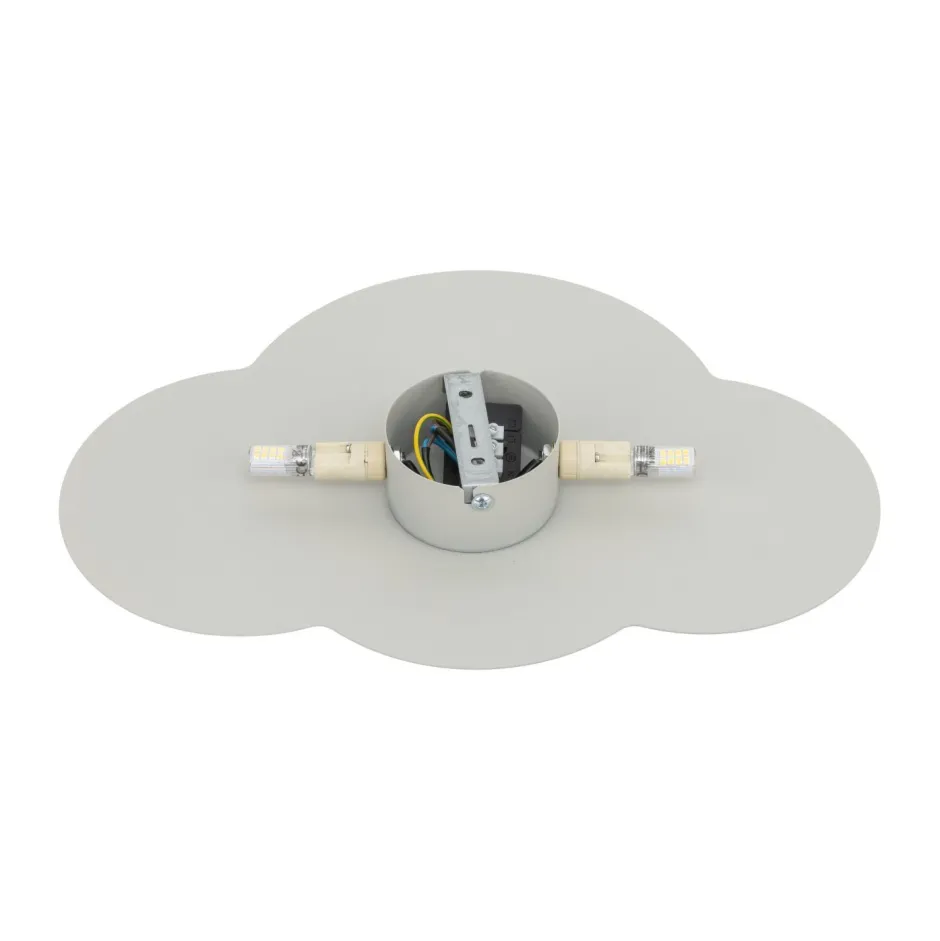Kinderzimmerlampen|Kinderlampen*TK Lighting Wolkenlampe Kinder Beige B: 38 cm 2x G9 flach Metall