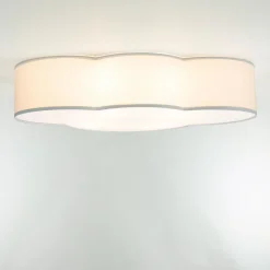 Kinderzimmerlampen|Kinderlampen*TK Lighting Wolkenlampe Kinderzimmer Grau Stoff 62 cm lang 4x E27