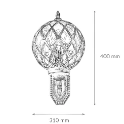 Easylight XL Außenleuchte Weiß Gold IP44 Vintage Kugel Schirm< Vintage Lampen|Rustikale Lampen