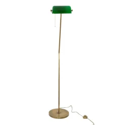 Giovanni Battista XXL Bankerlampe Messing Glas Wohnzimmer MINISTERO< Glaslampen|Metall Lampen