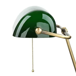 Giovanni Battista XXL Bankerlampe Messing Glas Wohnzimmer MINISTERO< Glaslampen|Metall Lampen