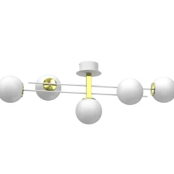 Luminex XXL Deckenleuchte Glaskugeln in Weiß Gold E27 112 cm< Deckenleuchten|Badezimmer Lampe