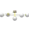 Luminex XXL Deckenleuchte Glaskugeln in Beige Gold E27 112 cm< Deckenleuchten|Badezimmer Lampe