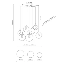 Hängelampen|Esszimmer Lampen*TK Lighting XXL Hängelampe H: max. 220 cm B: max. 400 cm verstellbar