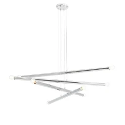 Hängelampen|Bürolampen*ALDEX XXL Hängelampe Metall in Chrom 100 cm lang E14 Retro