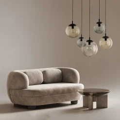 Hängelampen|Esszimmer Lampen*TK Lighting XXL Hängeleuchte Rauchglas H: 220 cm B: 400 cm verstellbar