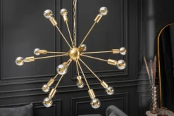 Invicta Interior XXL Pendelleuchte Metall L:87 cm E27 14-flammig in Gold< Hängelampen|Bürolampen