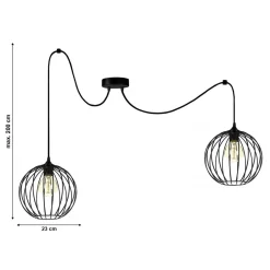 Belis XXL Spider Hängelampe Draht Kugeln Metall E27 L:400 cm< Hängelampen|Bürolampen