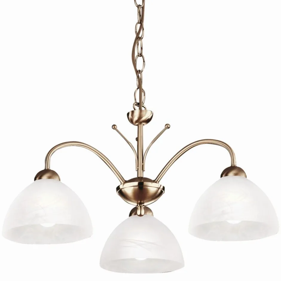 Hängelampen|Esszimmer Lampen*Searchlight Zeitlos Deckenleuchte 3-flmg. messing-farben