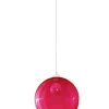 Sollux Zeitlose runde Pendelleuchte mit Glasschirm in Rot< Hängelampen|Esszimmer Lampen