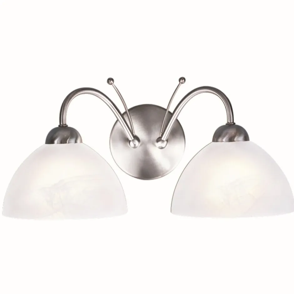 Searchlight Zeitlose Wandleuchte 2-flmg. silbern< Wandleuchten|Flurlampen