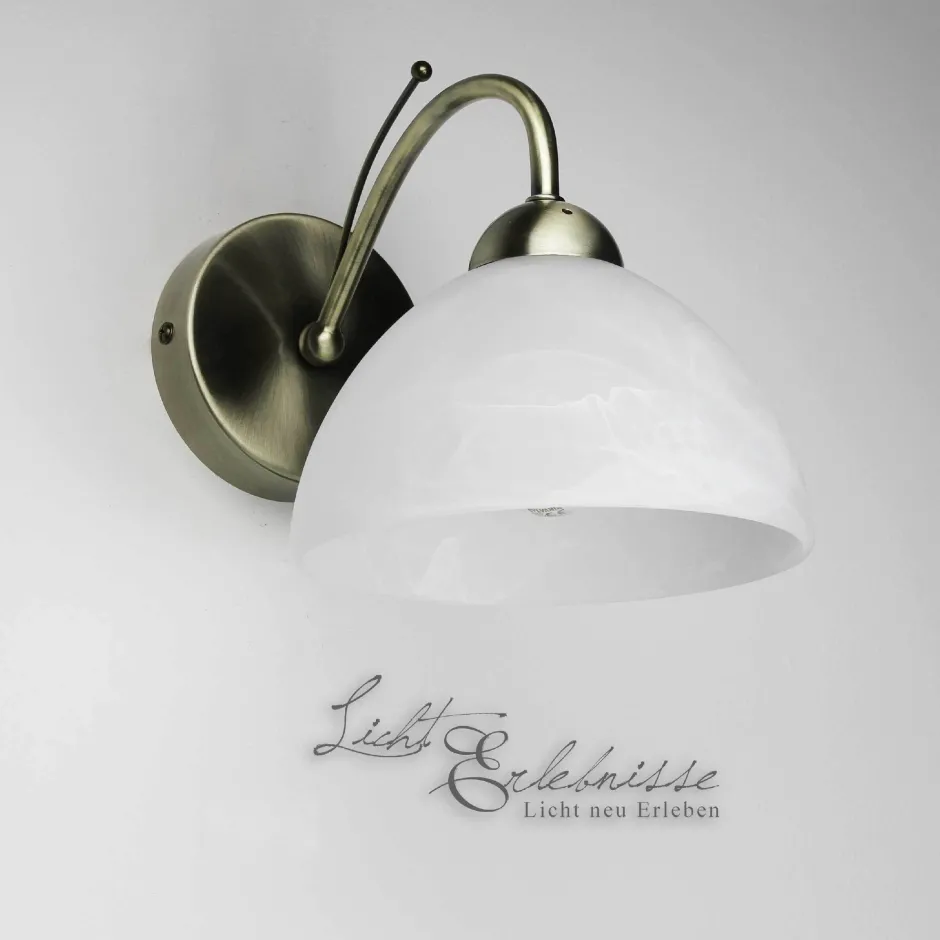 Wandleuchten|Küchenlampen*Searchlight Zeitlose Wandleuchte 1-flmg. messing-farben