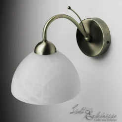 Wandleuchten|Küchenlampen*Searchlight Zeitlose Wandleuchte 1-flmg. messing-farben