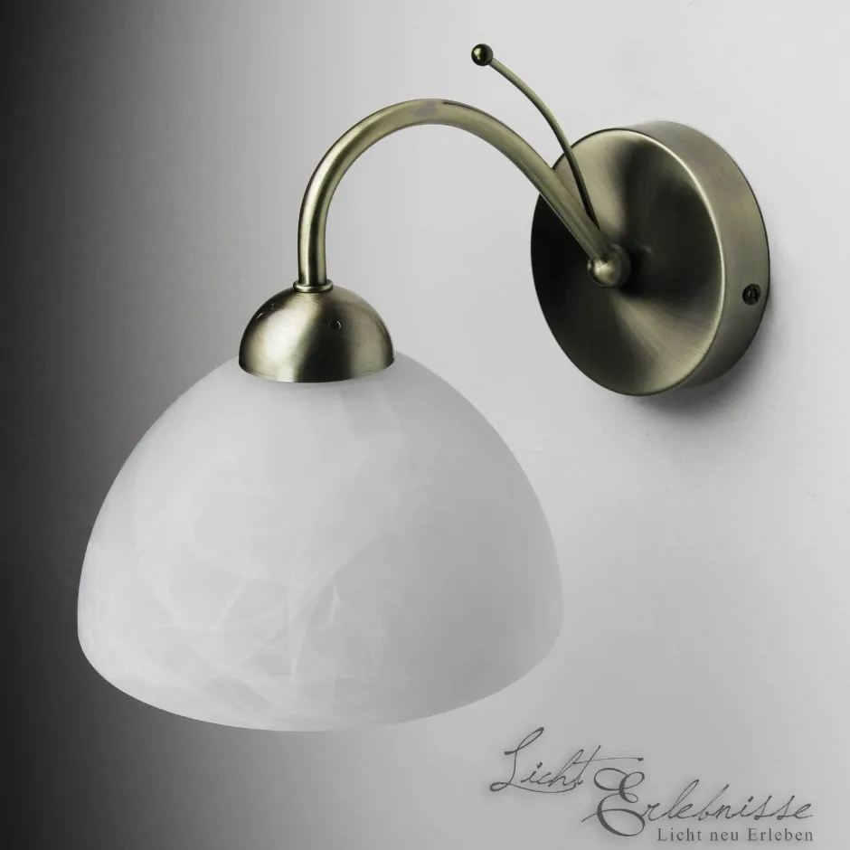 Wandleuchten|Küchenlampen*Searchlight Zeitlose Wandleuchte 1-flmg. messing-farben