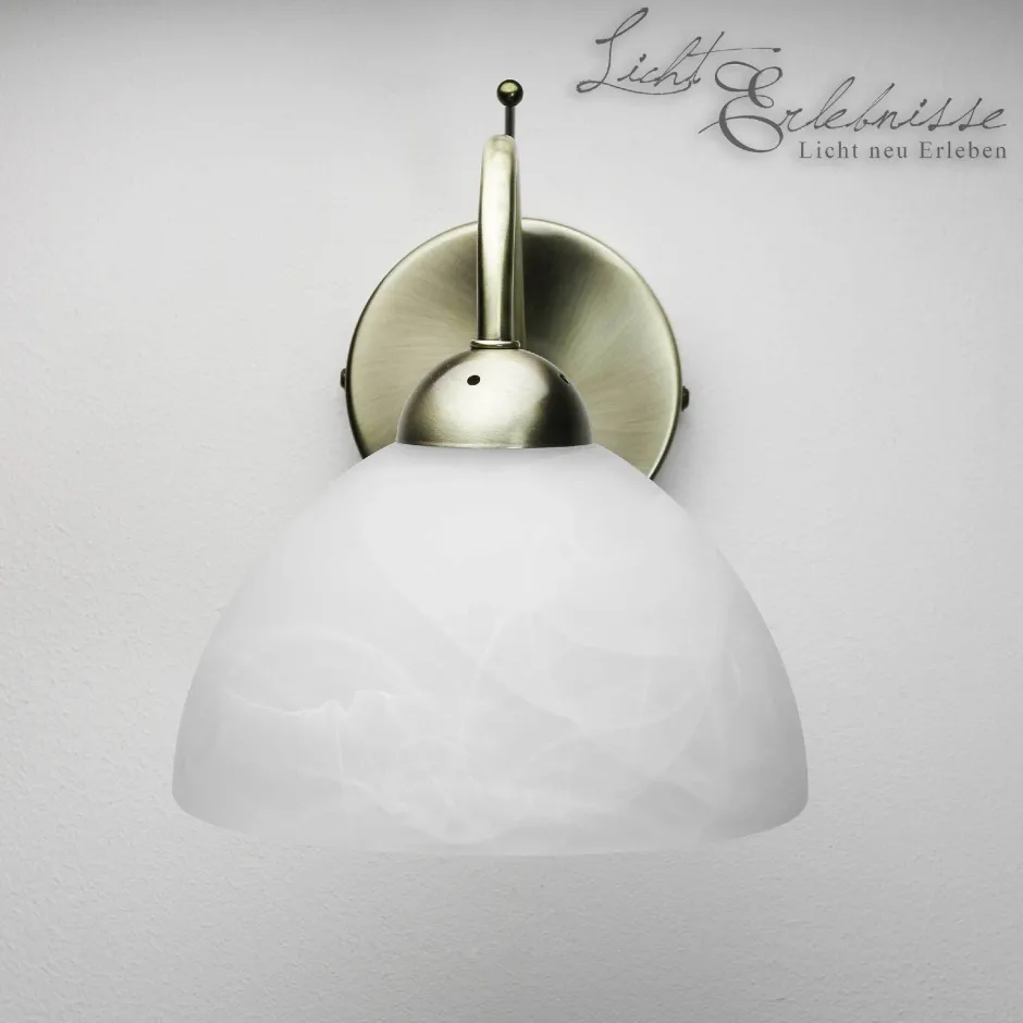 Wandleuchten|Küchenlampen*Searchlight Zeitlose Wandleuchte 1-flmg. messing-farben