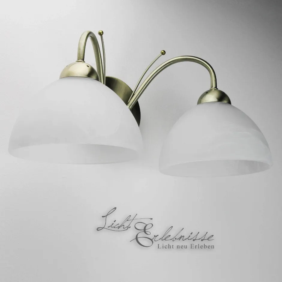 Searchlight Zeitlose Wandleuchte 2-flmg. messing-farben< Wandleuchten|Küchenlampen