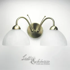 Searchlight Zeitlose Wandleuchte 2-flmg. messing-farben< Wandleuchten|Küchenlampen