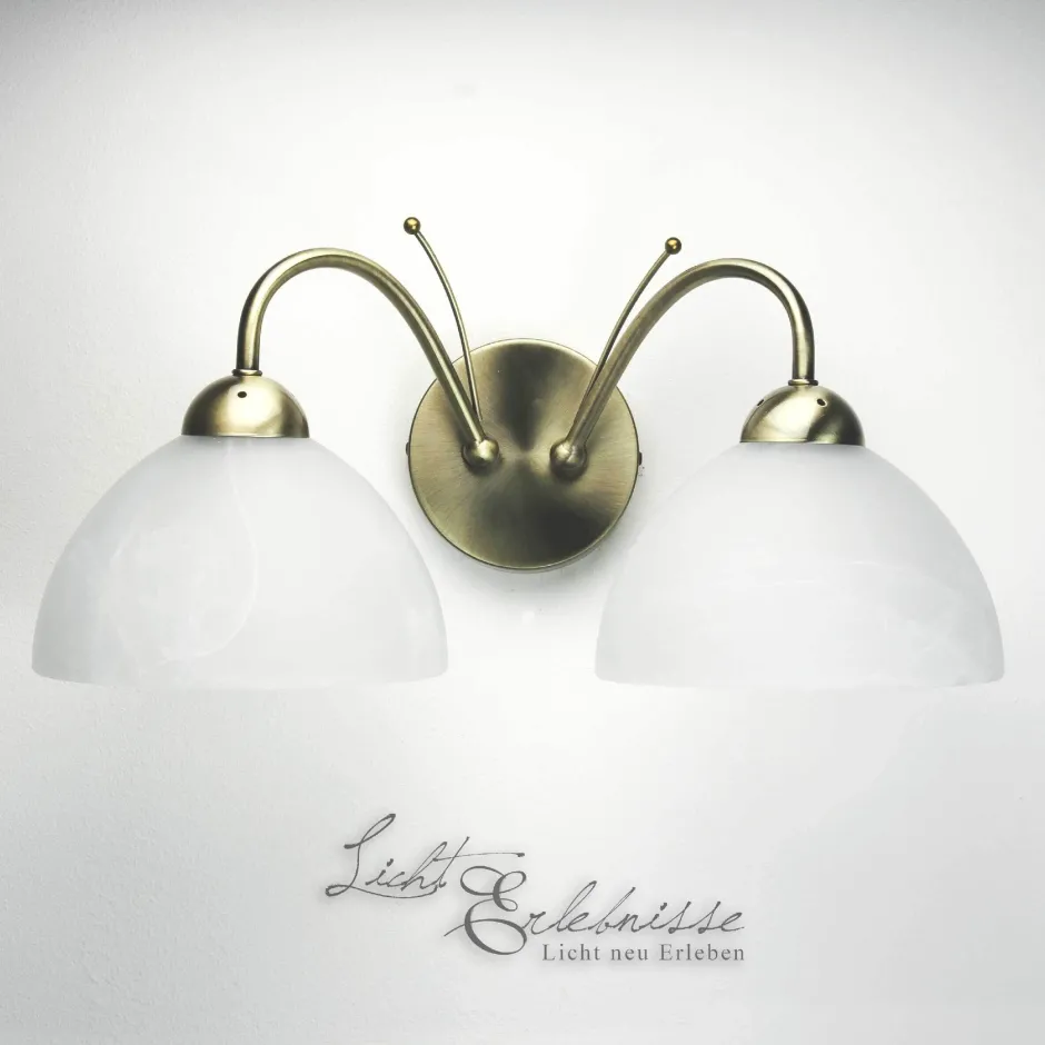 Searchlight Zeitlose Wandleuchte 2-flmg. messing-farben< Wandleuchten|Küchenlampen